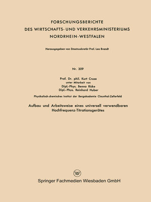 cover image of Aufbau und Arbeitsweise eines universell verwendbaren Hochfrequenz-Titrationsgerätes